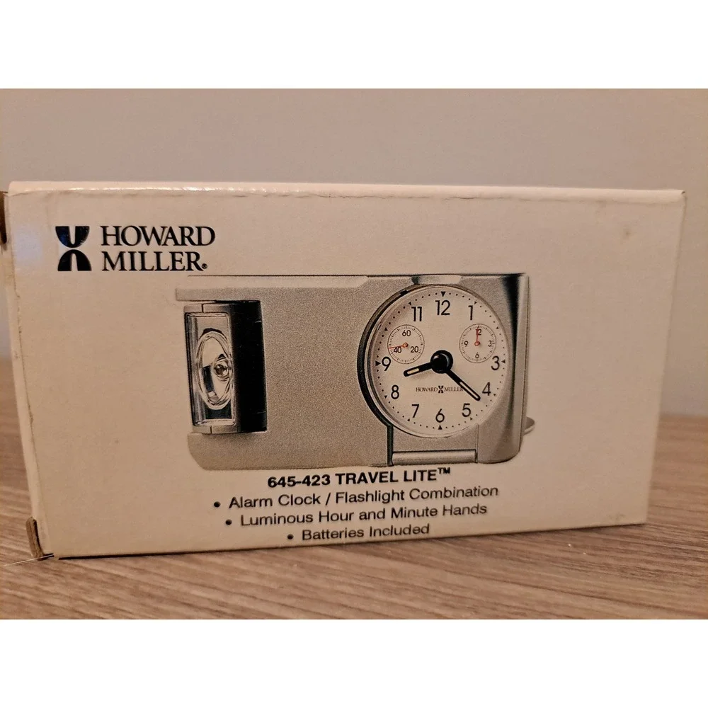 Howard Miller Travel Lite Alarm Clock/Flashlight 645-423 VINTAGE